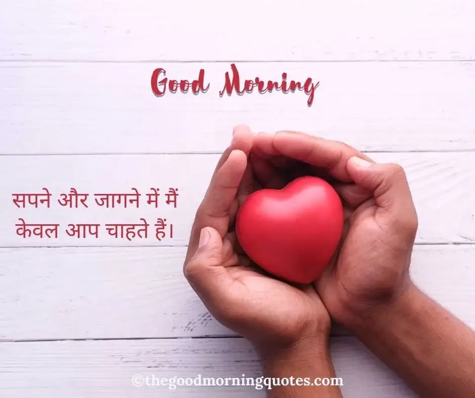 Good Morning Image with Heart-Touching Quotes in Hindi 